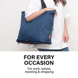 Shopper Bag Tote Bag Foldable Travel Laptop Grocery Nylon KO-DUAL NAVY V274-GM-KOEBAG-SHOP-NY