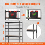 VEVOR Storage Shelving Unit, 5-Tier Adjustable, 907 kg Capacity, Heavy Duty Garage Shelves Metal V952-SXHJC12DX30WXTUZMV0