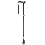 Adjustable Black Walking Stick with Folding Design and Shock Absorbing Tip V178-69052