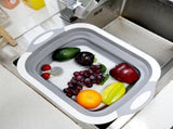 Collapsible Cutting Board - Portable Multi-Purpose Dish Tub - Washing and Draining Fruits and V1192-AZ-W-12657