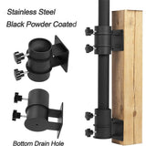 Umbrella Stand Umbrella Clamp Mount Bracket for Deck Railing, 2Pcs V1369-AZ3-W-08241