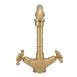 European Antique Brass Bathroom Faucet Double Handle Cross Knob Kitchen Faucet Hot Cold Water Tap V1294-YM0626-3112220096411