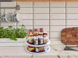 Food Storage ,2 Tier Rotating Rack 10 Inch Non Lazy Turntable Rack For Cabinet Kitchen Fridge V1369-AZ3-W-17655