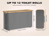 CARLA HOME 2 pack Toilet Paper Storage Basket Holds Up to 12 Rolls with Bamboo Lid and Handle for RV V178-36240