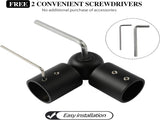 Adjustable 1 Inch Curtain Rod Brackets, Black Iron Wall Mounts, 2 Pack V1258-DP02-C-1225
