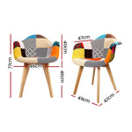 Artiss Dining Chairs Set of 2 Fabric Retro Replica DSW BA-TW-M2503-66FBX2