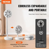 VEVOR 12 Inch Foldable Oscillating Standing Fan with Remote Control, 4 Speed Adjustable Portable V952-CDFS12YCSSSF9DA1CV9