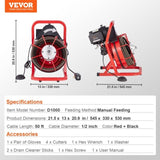 Drain Cleaner Machine Drain Auger 50FT x 1/2 Inch Manual Feed & 4 Cutters V952-SDJJKLSGDSTJZQNLAV3