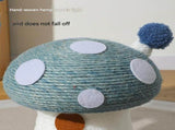 Green Durable Mushroom Cat Scratching Post - Anti-Slip, No Debris Cat Scratch Pad with Sofa V888-ELOSUNG13479
