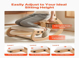 Ergonomic Kneeling Chair, Wooden Posture Knee Chair with Adjustable Thick Foam Cushions & Solid Wood V952-JYKGYMBSBDLWFBRDG001V0