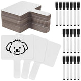 30 Sets Handheld White with Pens, Double Sided Dry Erase Signs, 9.06" x 6.89", Handheld White V1369-AZ3-W-08701