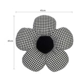 SOGA 2X Black Flower Cushion Shaped for Floor and Sitting Throw Pillow SCUSHION096X2