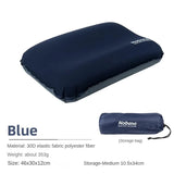 Navy Blue Automatic Inflatable 3D Outdoor Sponge Pillow - Portable Camping Travel Neck Cushion, V888-ELOSUNG13226