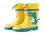Kids Rain Boots Slip Resistant Cartoon Dinosaur Waterproof Rubber Children Tall Rain Shoes for Boys V1294-YM0901-3117230348112