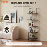 VEVOR Industrial Square Pipe Shelf 5 Tier 48x30x178cm Wall-Mount for Bedroom V952-JSGZWJFGHMBHGMXTKV0