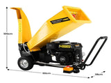 Ducar D70 7HP Wood Chipper Electric Start Shredder Mulcher Grinder Petrol in Yellow WCP-D70-YLBK