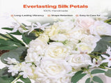 White Artificial Wedding Arch Flower Kit with Sheer - 2 Floral Arrangements & 1 V767-VVR-HLGMHTJ3JTBSM0INQV0