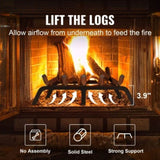 Fireplace Log Grate, 609.6mm Heavy Duty Fireplace Grate with 6 Support Legs, 19.05mm Solid V952-ZTXYMP34X3424Y84PV0