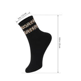 6 Pairs Women's Leopard Print Cotton Socks, Multi-Color Animal Pattern Socks, Comfortable and V1369-AZ3-W-12869