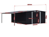 Wallaroo 10x8ft Zinc Steel Garden Shed with Open Storage - Black GSS-BSW-108O-BK