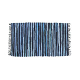Tonal Chindi Cotton Handmade Floor Mat with Tassels 70 x 120 cm Blue V442-BZO-FLOORR-TONALCHINDI-BLUE-RE