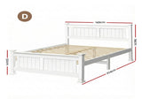 Artiss Bed Frame Double Size Wooden White RIO WBED-D-004D-137-AB