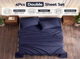 Giselle Double 500TC Cotton 4Pcs Sheet Set with 40cm Extra Deep Pocket for Thick Mattresses Sateen SHEETSETS-TC5-NB-D