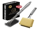 Gourmet Easy 2-IN-1 Grill Brush Cleaning Kit, Interchangeable BBQ Brush & Griddle Scraper V1376-BBQBRUSHYE
