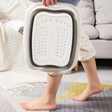 Foldable Foot Soak Tub TPE Collapsible Deep Tub with Lid for Heat Retention, Foot Massage, V1232-ZTZYP003