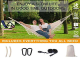 2-Person Bohemian Hammock with Fringes, 500 lbs Capacity, Cotton, Portable for Garden Patio Camping, V1188-MS-325-0987