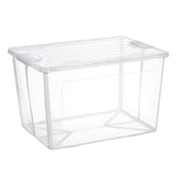 82 Litre Modular Clear Foldable Storage Box with Lid Plastic Tub Collapsible V563-75201