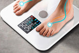 Smart Digital Bathroom Body Fat Scale 180KG Bluetooth Scales Weight for BMI Water -White V1263-JX-6710-1