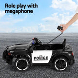 Rigo Kids Ride On Car Electric Patrol Police Cars Battery Powered Toys 12V Black RCAR-POLICE-FR-BK