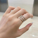 Sterling Silver Wrap Ring For Women Hug Ring Twist Ring 925 CZs Entwined Line Thumb Ring Dainty V1188-CYX-J02-2005