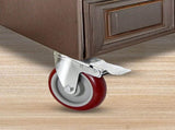 4 Pack 5 Inch Heavy Duty Locking Caster Wheels Swivel Plate Castors V63-954641