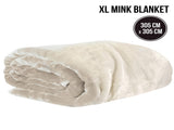 Laura Hill 3m x 3m XL Faux Mink Blanket Double-Sided Soft Plush Bed Oversized Throw Rug Beige MINK-XL-BE