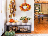 Fall Wreath Front Door, 15" Artificial Autumn Pumpkin Wreath, Harvest Wreath Thanksgiving Wreath V1369-AZ3-W-03705