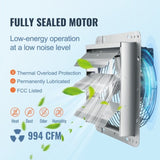 Shutter Exhaust Fan, 356 mm High-speed 1400RPM 994 CFM, Aluminum Wall Mount Attic Fan with AC-motor, V952-BYCSPQSACDJ1BBOUXV3