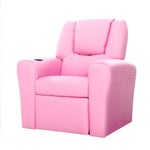 Keezi Kids Recliner Chair PU Leather Sofa Lounge Couch Children Armchair Pink KID-RECLINER-PK