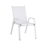 Gardeon 2PC Outdoor Dining Chairs Stackable Lounge Chair Patio Furniture White FF-STA-CHAIR-WH-X2