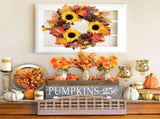 Fall Wreath 20' Autumn Front Door Wreath Harvest Wreath with Small Pumpkin Berry Round Leaves Fall V1366-AZ2-W-20036