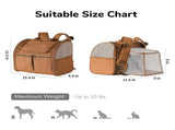 Brown Expandable Breathable Outdoor Portable Large Space Cat Backpack - Pet Carrier for Cats and V888-ELOSUNG34244