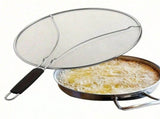 13 Inch Stainless Steel Oil Splatter Sieve Frying Pan Fine Mesh Prevent Hot Oil Splashing Cooking V1366-AZ2-W-02671