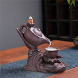 Backflow Incense Burner Indoor Smoke Waterfall Incense Holder Creative Ceramic Incense Burner V1192-AZ-W-26021