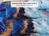 Blue Marble Comforter Set, King Size, Retro Watercolor 3-Piece Bedding Collection V745-MAB010370AJ3