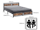 Metal Bed Frame Mattress Base Set Wood Queen BFMS3307-Q_NZ