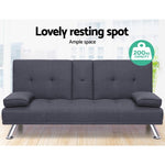 Artiss Sofa Bed 175CM Dark Grey Fabric SBED-E-R1C-GY