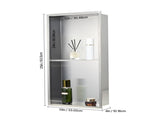 Shower Niche, 33.0 x 63.5 x 10.2 cm Recessed Wall Niche Double-layer, with Hollowed-out Divider, V952-BXGLYBKYS2C198038001V0