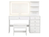 Artiss Dressing Table LED Vanity Desk Set Stool White FURNI-L-DRESS07-WH-AB