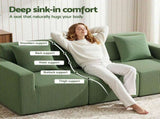 Artiss Modular 3-Seater Sofa Bed Convertible Sectional Floor Couch with Deep Seat SB-B-SOFA-3SEAT-GN